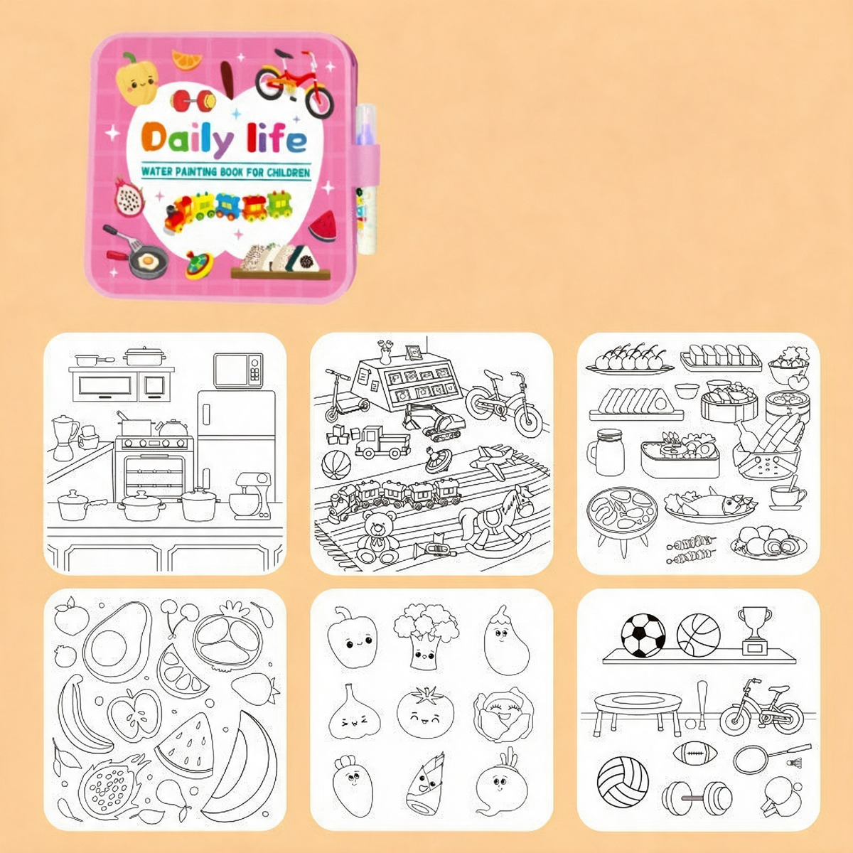 Variante Daily Life — cahier de coloriage à l'eau